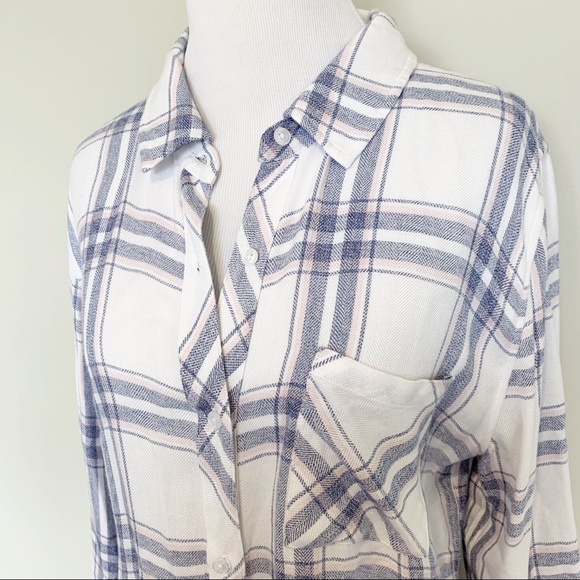 Rails Hunter Check Flannel Shirt in Blush Patriot - Picture 3 of 8